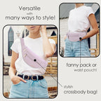 MAXTOP Large Crossbody Fanny Pack with 4-Zipper Pockets,Gifts for Enjoy Sports Festival Workout Traveling Running Casual Hands-Free Wallets Waist Pack Phone Bag Carrying All Phones