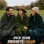 Wool Camping Blanket – 70% Wool Heavy-Duty Military Style Throw, Warm & Washable, Fire Retardant Cover for Emergency, Survival & Outdoor Use – Perfect for Camping, Car, Home & Hiking, Navy 66x90