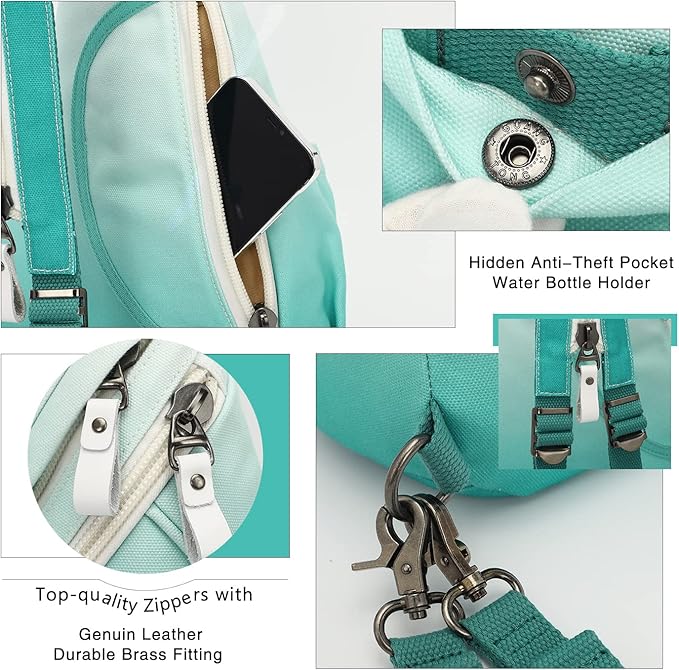 KL928 Canvas Sling Bag - Small Crossbody Backpack Shoulder Casual Daypack Rucksack for Men Women(Large Version)