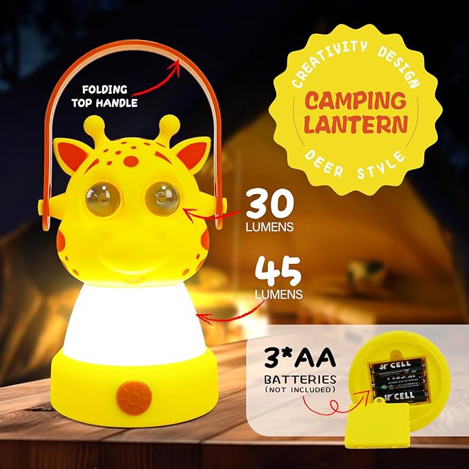 Let's Explore LED Camping Lantern & Headlamp, Battery Powered Night Light, Gift for Birthday, Lightweight Tent Lamp for Children (Deer Set) Age 6+ 8 9 10 11 12 13 14