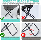 Camping Stool, Portable Folding Stool with Carry Bag, 12in Portable Folding Chair Collapsible Camp Stool Outdoor Footstool for Travel Walking Hiking Fishing Picnic Barbecue (Blue/Gray)