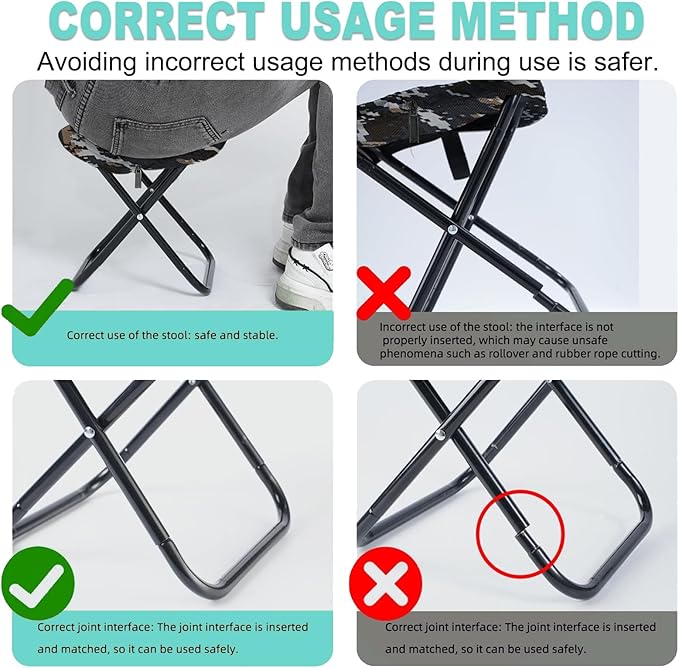 Camping Stool, Portable Folding Stool with Carry Bag, 12in Portable Folding Chair Collapsible Camp Stool Outdoor Footstool for Travel Walking Hiking Fishing Picnic Barbecue (Blue/Gray)