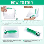 3 Pack Collapsible Water Container with Spigot, Foldable Camping Water Container Portable Camping Storage Carrier Jug for Outdoors Hiking Emergency Kit Backpack (Green,5.3 Gallon)