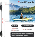 Adjustable Kayak Paddle with Carbon Shaft and PP Blade Available in 220-230/220-240/230-250cm Floating Lightweight Kayak Oars with Original Pattern