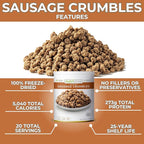 Nutristore Freeze Dried Sausage Crumbles | Survival Emergency Food Supply, Meal Prep, Camping | Made in USA | 25 Year Shelf Life | #10 Can, 29.6 oz