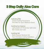 Aloe Vera Skincare Set, Korean Skin Care Kit with Soothing Gel 150g, Facial Mist 110ml & SPF50+ Sunscreen 50g, Hydrating Travel Size Skincare for Face & Body Daily Care