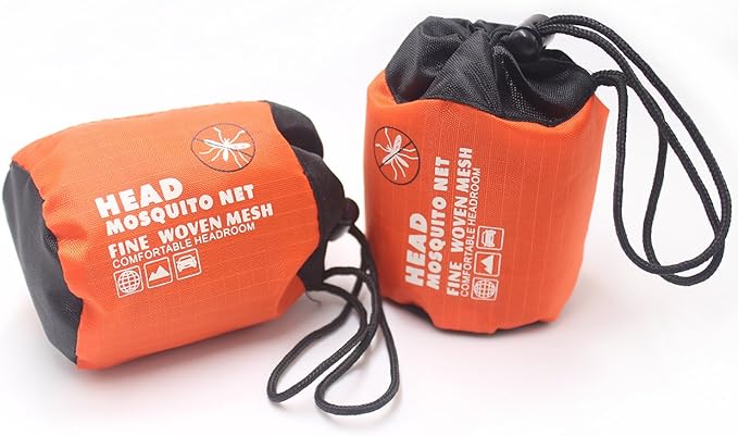 Anvin Mosquito Head Mesh Nets Gnat Face Netting for No See Ums Insects Bugs Gnats Biting Midges from Any Outdoor Activities, Works Over Most Hats Comes with Free Stock Pouches (3pcs, Black)