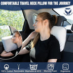 Travel & Camping Comfortable Memory Foam Pillow – Easy to Carry Portable Bag – Temperature Regulating Pillow Case (White + Extra Cover)