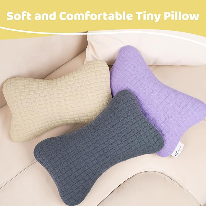 vocheer 11x7in Mini Travel Pillow, Small Pillows for Sleeping, Tiny Pillows for Neck, Wrist, Lumbar and Knee, Pets Pillow, Cotton, Cover Removable, Machine Washable (Navy Blue-1PC)