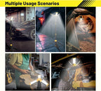 LHOTSE Rechargeable Camping Light with Stand, 83" Tall Portable 3000 Lumens Cordless Work Light with 3 LED Lamps Head & Detachable Tripod, 9AH Battery LED Work Light Dimmable with Travel Bag