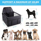 GENORTH Dog Car Seats for Small and Medium Dogs,Portable Puppy/Pet Car Booster Seat with Clip-On Leash and Mesh Window for Pet Up to 20 lbs