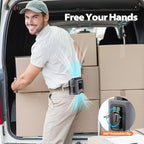 Portable Waist Fan - 14500mAh Rechargeable Battery, 67Hrs Cooling Belt Fan, 5 Powerful Speed & 360° Rotatable, Hands Free Clip On Waist With LED Light for Work Gift Camping Travel Outdoor