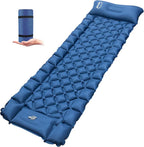 ONTYZZ Sleeping Pad Ultralight Inflatable Sleeping Pad with Built-in Foot Pump Upgraded Durable Compact Camping Air Pad for Camping Hiking Traveling, Blue