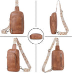 CLUCI Crossbody Bags for Women Men,Leather Sling Bag Cross Body Backpack for Woman Gifts for Women Birthday Unique