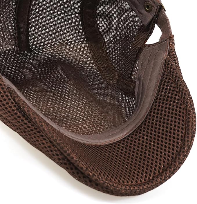 2 Pack Men's Mesh Cap Breathable Summer Newsboy Hat Adjustable Beret Ivy Cap Irish Cabbie Driving Hunting Hats