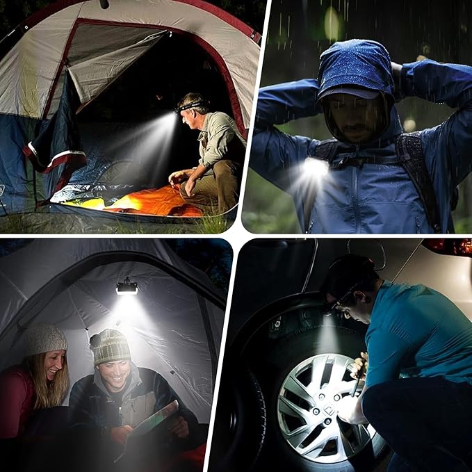 Lsnisni Headlamp Rechargeable, 2000 Lumen Ultra-Light Bright LED Head Lamp with White Red Light, 10 Modes, Motion Sensor, Hook, Waterproof Forehead Flashlight for Camping Hiking Cycling