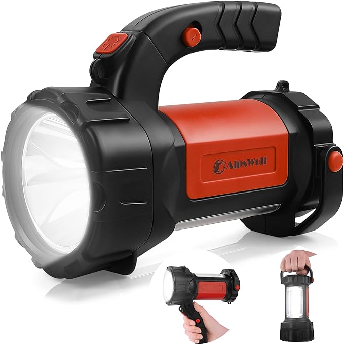 Camping Lantern Rechargeable, AlpsWolf LED Flashlight Spotlight Lantern with 800LM, 3600 Capacity Powered, Portable Bright Camping Light for Emergency, Outdoor Hiking, Power Outages