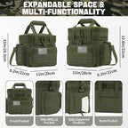 QT&QY Tactical Lunch Box for Men Expandable 18L Heavy Duty Military Insulated Cooler Bag, Leakproof Thermal Lunch Bag for Work Camping Outdoor Picnic Pail Adult Meal MOLLE Webbing Green
