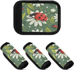 Qilmy Cute Ladybug Luggage Handle Wrap 4Pack Luggage Identifiers Tag Comfort Handle Grips Cover for Stroller Suitcase Bag Airplane Travel Accessories1728