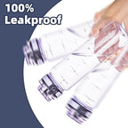 OLDLEY 32 oz Water Bottle, Motivational Water Bottle with Time Marker, Sports Water Bottle With Strap, Leakproof & BPA Free Large Water Bottles for School,Gym,Outdoor, Tritan, Transparent-Purple