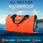 Waterproof Duffel Bag - Motorcycle Dry Bag Tail Bag with Large Storage Space, Waterproof Luggage Duffle Bags with Outer Mesh Zipper Pocket for Camping, Kayaking, Fishing & Traveling