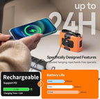20000mAh Personal Waist Fan, USB Rechargeable Clip The Waist For Working,10 Speed & 40H Cooling and Heatstroke Prevention For Outdoor Travel Camping (K60-orange, 24000mAh)