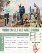 RIGWARL Gloves for Cool&Cold Weather Waterproof, Winter Gloves for Men Women Touch Screen