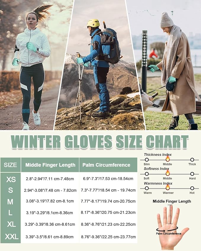 RIGWARL Gloves for Cool&Cold Weather Waterproof, Winter Gloves for Men Women Touch Screen
