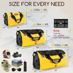 Waterproof Duffel Bag - Motorcycle Dry Bag Tail Bag with Large Storage Space, Waterproof Luggage Duffle Bags with Outer Mesh Zipper Pocket for Camping, Kayaking, Fishing & Traveling