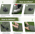 Elegear Double Sleeping Pad for Camping, 4.7" Ultra-Thick Self Inflating Camping Pad 2 Person with Pillow Built-in Foot Pump, Portable Camping Sleeping Mat for Backpacking Hiking Tent(Army Green Full)