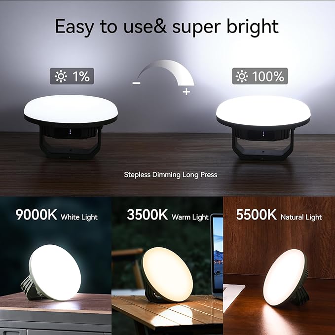 VAVOFO 42W 4000LM LED Camping Lantern Rechargeable, 10,000mAh Power Bank, 3 Lighting Modes, IP65 Waterproof Flashlight , Portable Tent Light with Magnetic Base for Emergencies & Holiday Fun