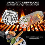 5PCS Grill Baskets For Outdoor Grill,Upgrade Buckle Rolling Nesting Grill Baskets,BBQ Accessories Tools Set With Brush,Tongs For Vegetables Camping,Birthday Gifts For Men Dad Husband,Fathers Day