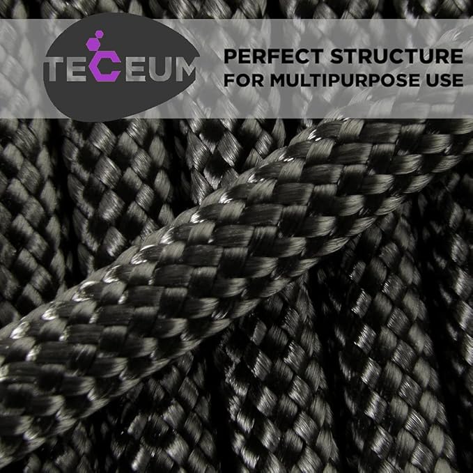 TECEUM 5/32" Paracord Rope 1000 – 1000ft / 200ft / 100ft / 50ft – Tactical Parachute Cord 4mm – 45+ Colors – Nylon String for Survival & Camping Gear – Stripe Cord for Survival – Utility Rope