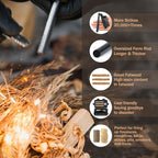 Oversized Survival Ferrocerium, Drilled Flint Fire Starter, 550 Paracord Handle, 25,000+ Sparks with EVA Case