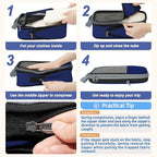 BAGAIL 4 Set/6 Set/8 Set Compression Packing Cubes Travel Accessories Expandable Packing Organizers (Half Mesh, 6-Navy)