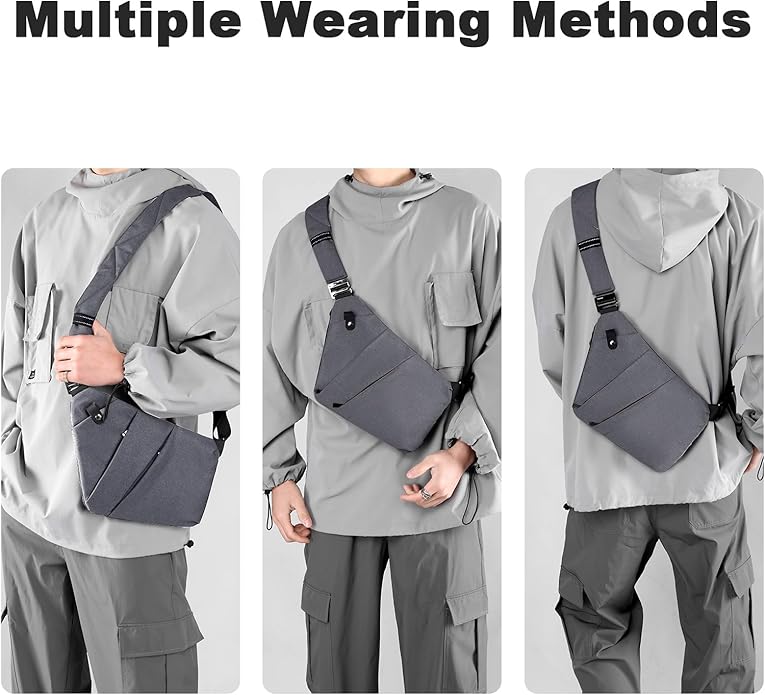 Anti Theft Travel Bag, One Shoulder Large Capacity Cross-body Bag Chest Fashion Lightweight Sling Bags for Travel Sports