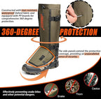 Frelaxy Snake Gaiters, Waterproof Snake Guard Chaps, Snake Bite Protection for Lower Legs, Adjustable Snake Proof Gaiters for Hunting/Outdoor Working, Fit for Men & Women