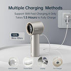 JISULIFE Handheld Fan Pro Series - Extreme Cooling Output: 1-100 Speed Scroll Wheel, Metal Body, Digital Display, 1.5H Fast Charge, 5000mAh-Portable Fan for Travel Outdoor, Gifts for Women Men(Brown)