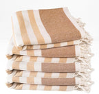 Cotton Turkish Beach Towel with Towels Oversized 36"x72" Pool Absorbent Extra Large Quick Dry Sand Travel Towel (Biscotti Luxe, 4 Pack)