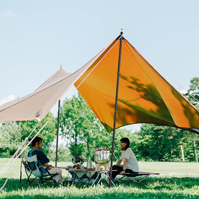 KOMCLUB Tarp Poles Telescoping Tent Poles Replacement Canopy Adjustable Aluminum Rods Camping Accessories Heavy Duty Pole Thicker Lightweight for Hiking Awning Backpacking+Tent Stakes+Reflective Ropes