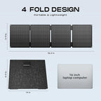 MARBERO 100W Portable Solar Panel 100 Watt 20V Foldable Solar Panel Charger for Power Station QC3.0 USB & DC Output >23% High Efficiency IP68 Waterproof for Camping Outdoor Home RV Blackout Cloudy