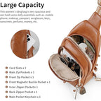 Crossbody Bags for Women Anti Theft Vegan Leather Sling Bag RFID Blocking Chest Bag for Travel