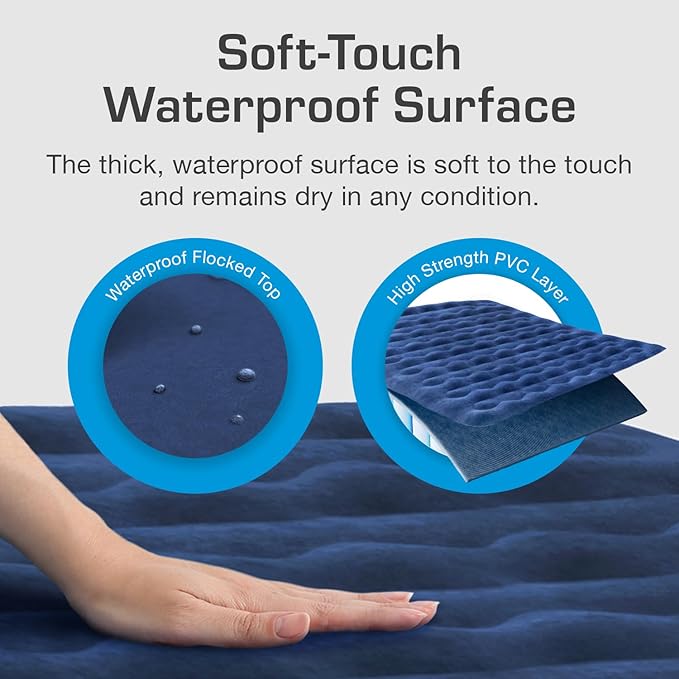 Active Era Luxury Camping Air Mattress with Built in Pump - Queen, USB Rechargeable Pump, Travel Bag for Tent Camping