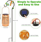 Dragonfly Solar Lanterns Outdoor Waterproof with Shepherd Hook, Birthday Gifts for Women Mom Grandma, Metal Solar Hanging Lights Garden Decor for Outside Yard Patio Pathway Backyard Porch