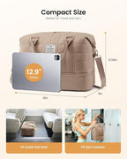 LOVEVOOK Travel Duffel Bag - Versatile Weekender Bag for Women, Puffer Carry On & Overnight Bag for Short Trips, Black/White/Brown
