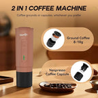 H02PRO Travel Coffee Maker, Portable Espresso Machine for Camping, 20 Bar Mini Coffee Maker Compatible with NS Capsule & Ground Coffee, Battery Operated Self-heating Car Coffee Machines for Travel