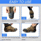 Ice Cleats for Shoes and Boots,Silicone Crampons,11 Stainless Shoe Spikes for Snow and ice,Heavy Duty Traction for Hiking,Climbing &Mountaineering,Ice Fishing (Ultra-Cold -45°C, Easy On/Off，Unisex)