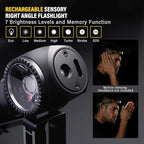 2000 Lumens Rechargeable Flashlight, 3800mAh Proximity Sensor & Right-Angle LED Flashlights, Magnetic Base, TIR Lens, IP68 Waterproof, Hands-Free Sensing Control