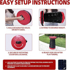 Portable Collapsible Stool - 4 Pillars Large Weight Capacity Travel-Friendly Folding Stool, Easy to Use Lightweight Telescoping Seat for Outdoor Activities, Camping & Hiking (Red)
