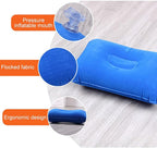 4Pack Ultralight A4 Size Inflatable Travel Pillow, Small Squared Flocked Fabric Air Pillow for Traveling, Holiday Trip, Hiking, Camping,Napping,Neck Lumbar Support(Gray,Sky Blue,Red,Deep Blue)